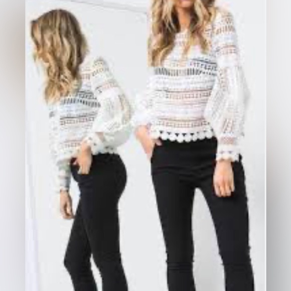 Asilio  Girl Almighty Lace Balloon Sleeves Top - Picture 2 of 9